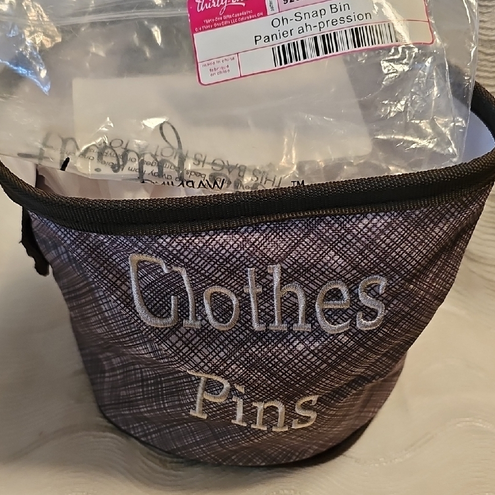 Thirty-One Oh-Snap Bin Taupe Cross Pop